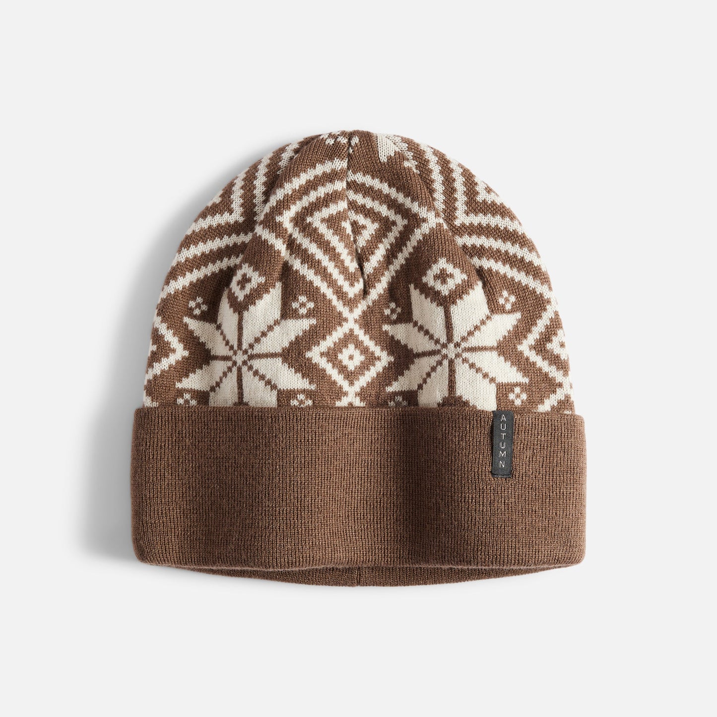 Autumn Beanie Nordic Knit brown