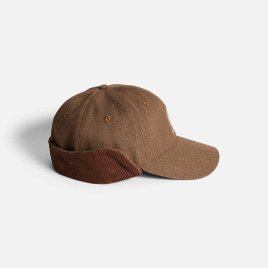 Autumn Cap - Washed Canvas Flap Cap - Light Brown