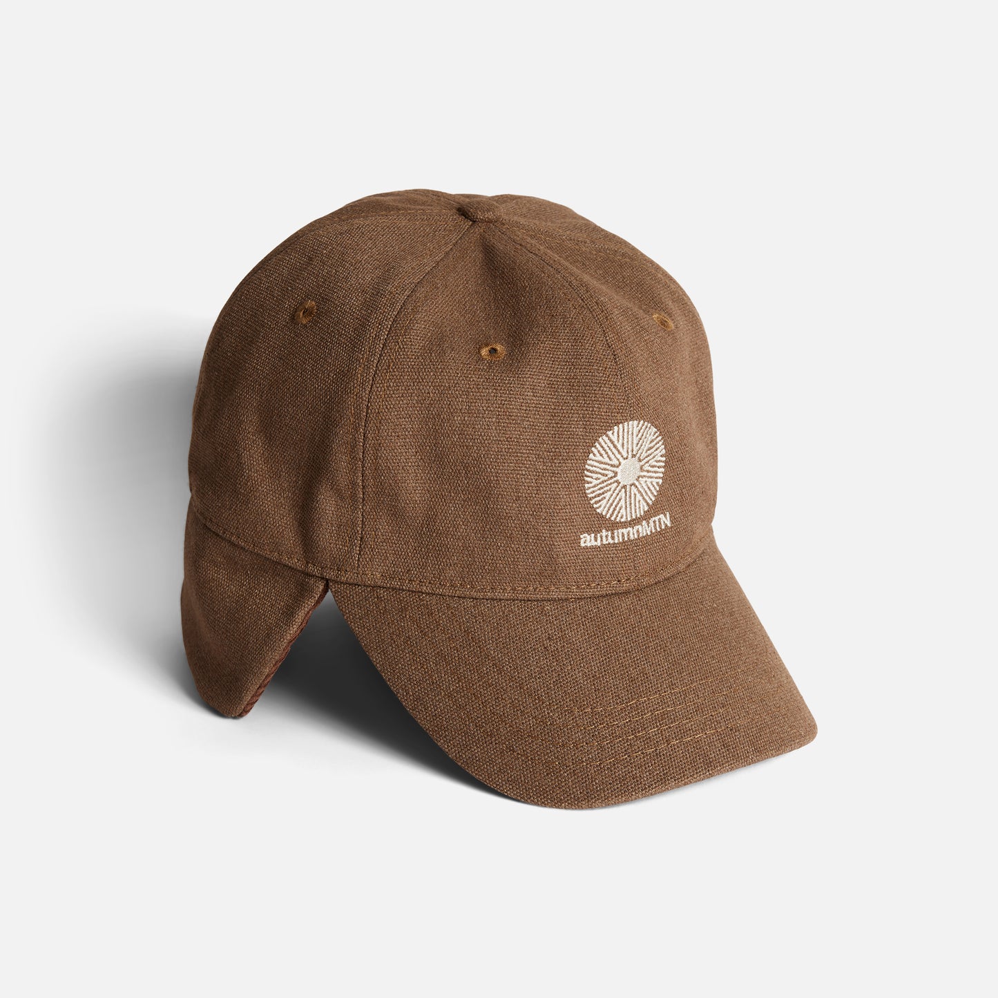 Autumn Cap - Washed Canvas Flap Cap - Light Brown