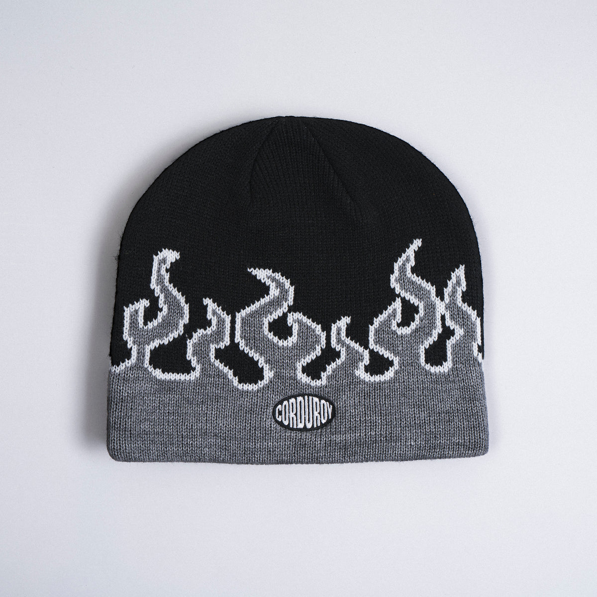 Corduroy Beanie "Ll Burn Skully" black