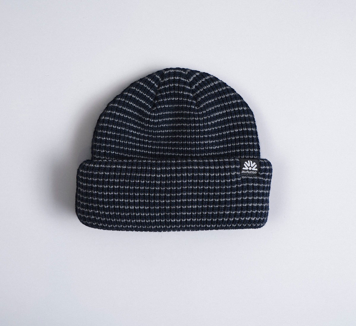 Autumn Beanie "Stripe Double Roll" midnight