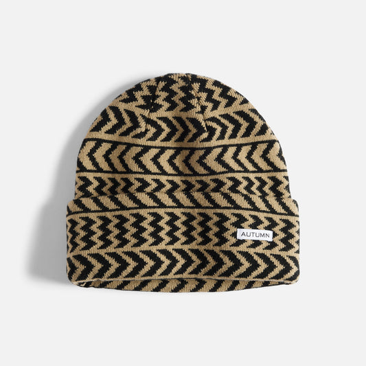 Autumn Beanie - Chevron - Chinchilla