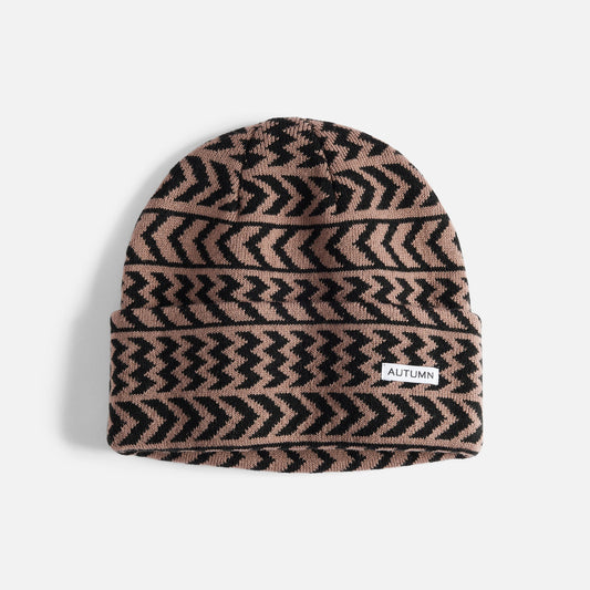 Autumn Beanie Chevron Dirty Mauve