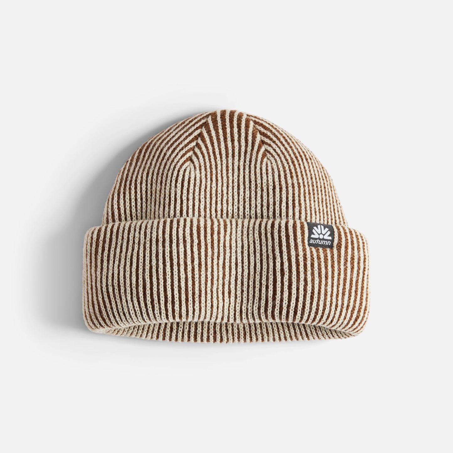 Autumn Beanie - Cord Double Roll - Brown