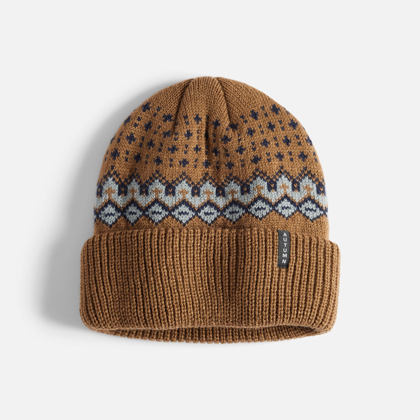 Autumn Beanie - Fair Isle - Light Brown