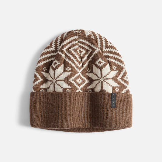 Autumn Beanie Nordic Knit brown
