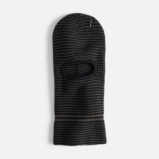 Striped Mask in black by Autumn Headwear
