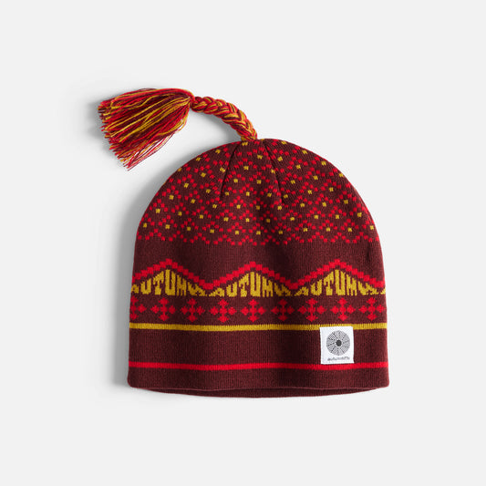 Autumn Beanie - Tassle - Burgundy