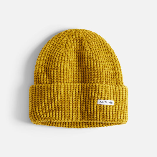 Autumn Beanie - Waffle - Olive Ochre