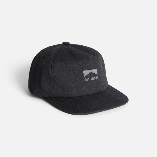 Autumn Cap - Washed Canvas Strapback - Black