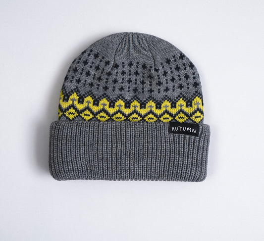 Autumn Beanie "Fairisle" cement
