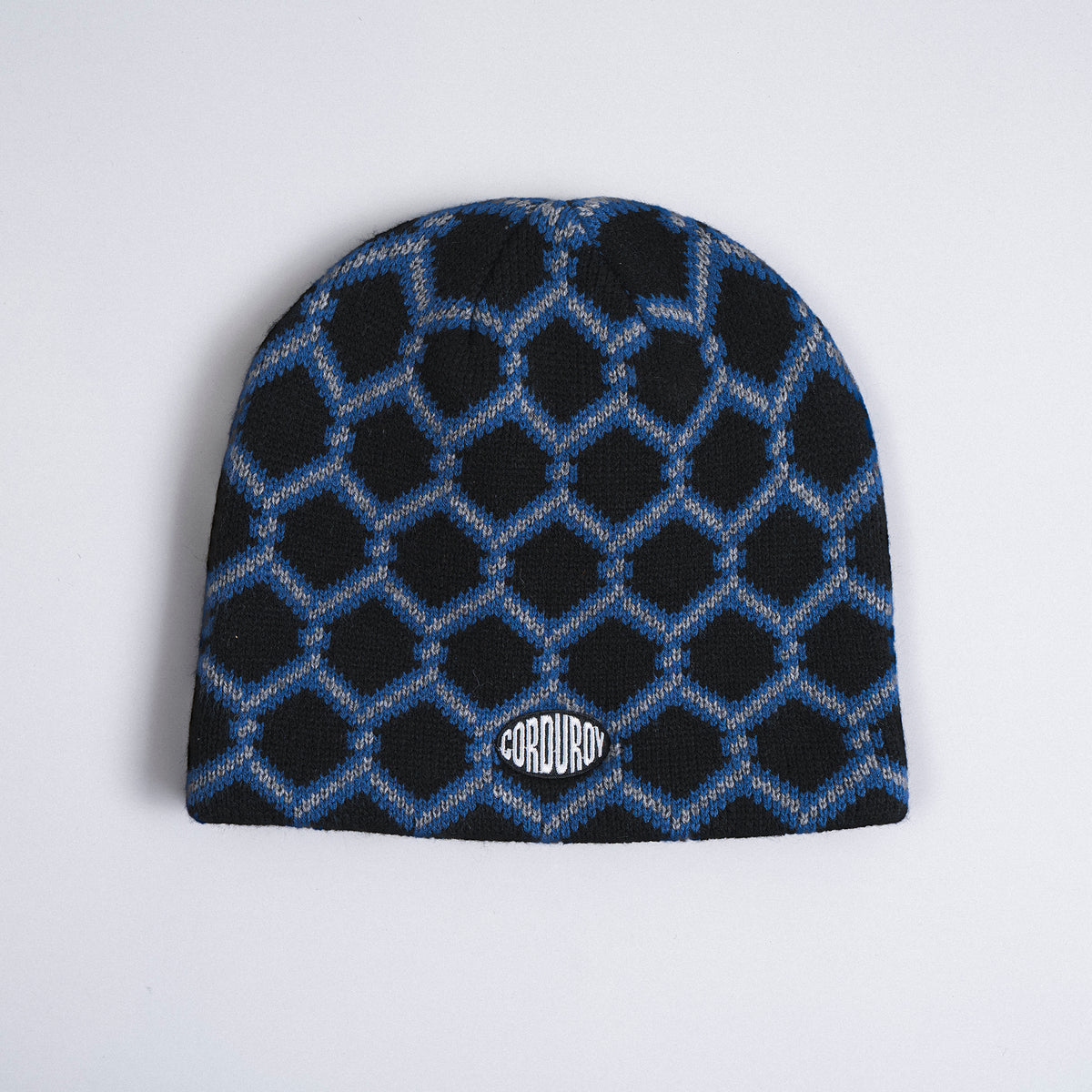 Corduroy Beanie "Keep Out Skully" black