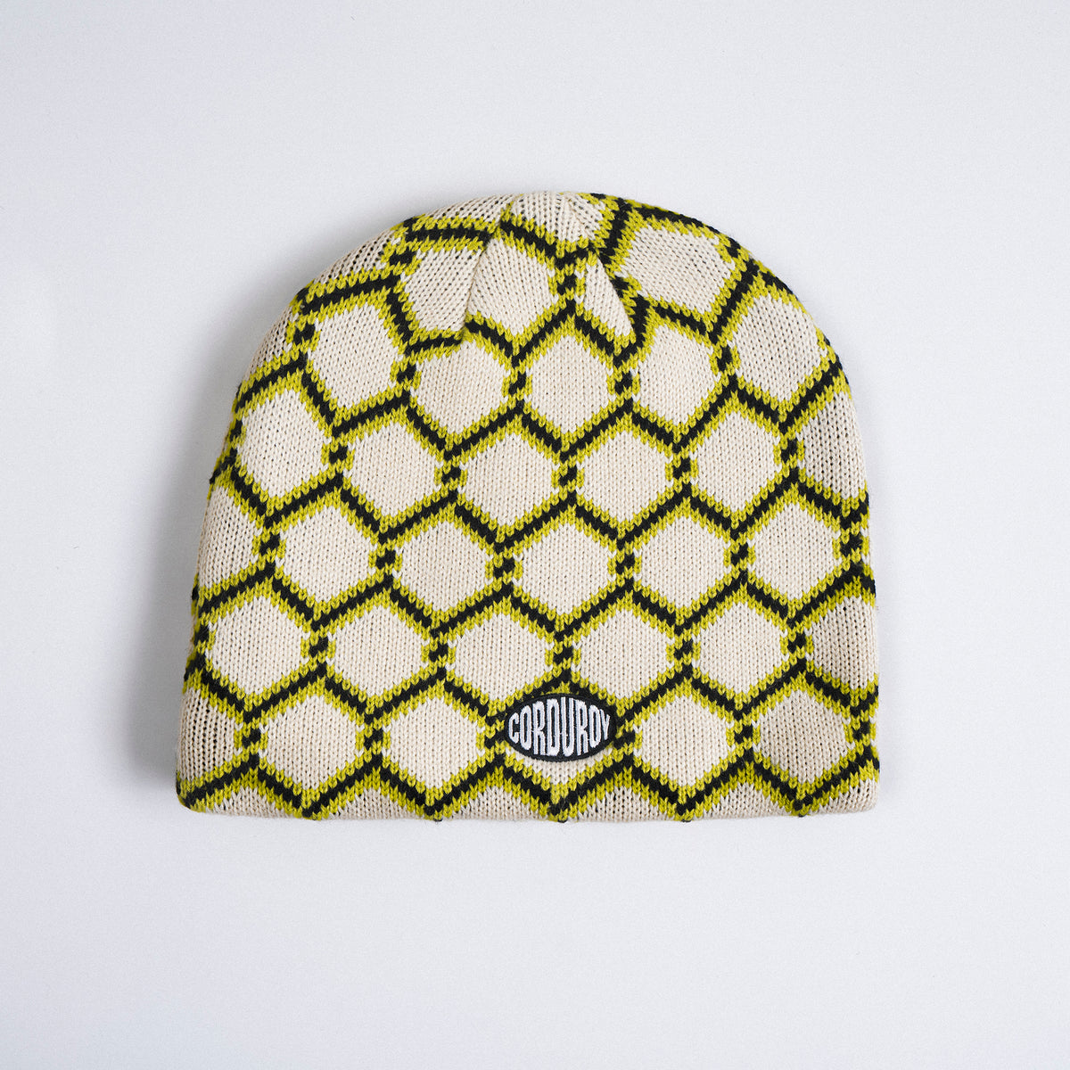 Corduroy Beanie - Keep Out Skully - Eggshell - FW26