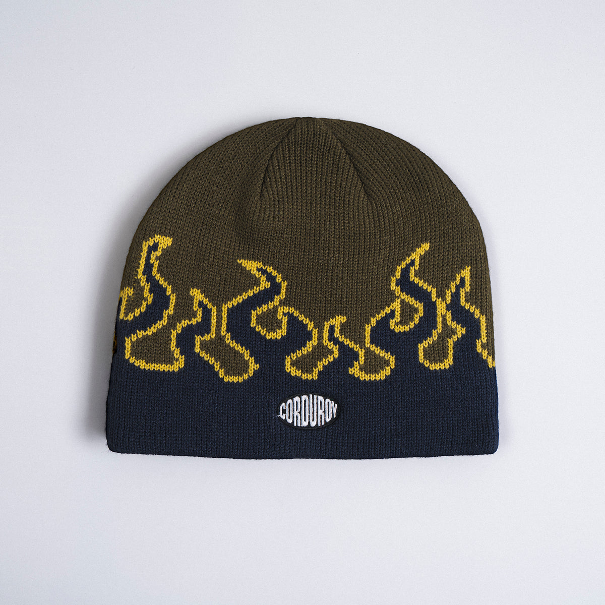 Corduroy Beanie "Ll Burn Skully" army