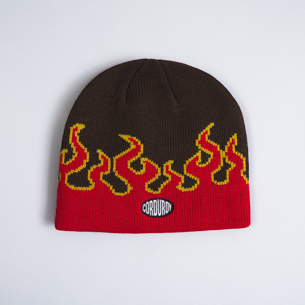 Corduroy Beanie "Ll Burn Skully" chocolate